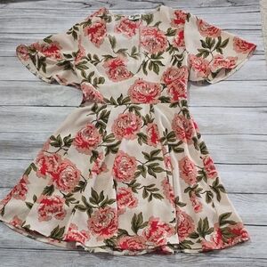 Show Me Your MuMu Floral Mini Dress in Pink and Green